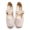 Nude Esparto-soled ballerina