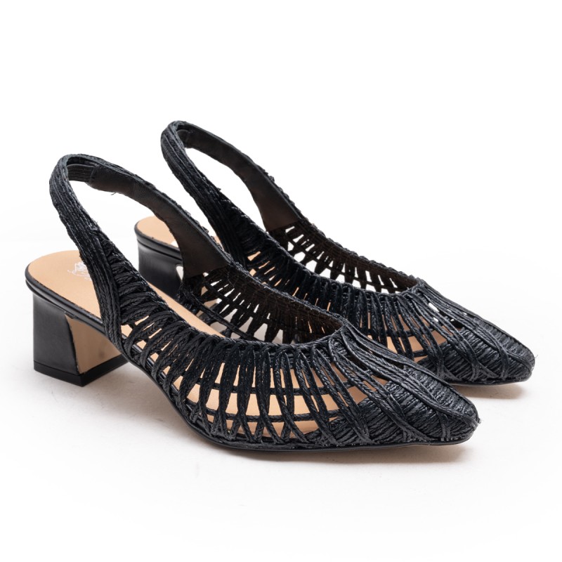 Black Mesh Slingback