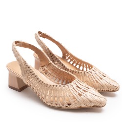 Natural Mesh Slingback