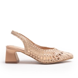 Natural Mesh Slingback