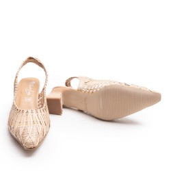 Natural Mesh Slingback