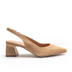 Slingback Tan Suede Leather