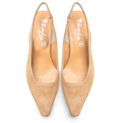 Slingback Tan Suede Leather