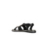 Sandalia piel negra con detalles oro