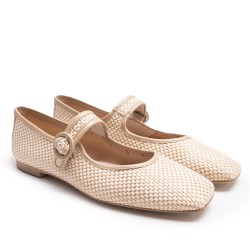 Mary Jane Natural Raffia
