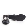 Black Leather Sandal with Gold Studs