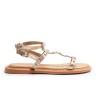 Gold Leather Studded Sandal