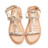 Gold Leather Studded Sandal
