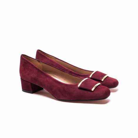 Burbundy Suede Heel Shoes