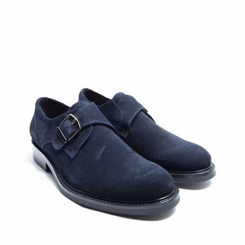 Blue Suede Monk Shoe