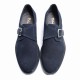 Blue Suede Monk Shoe