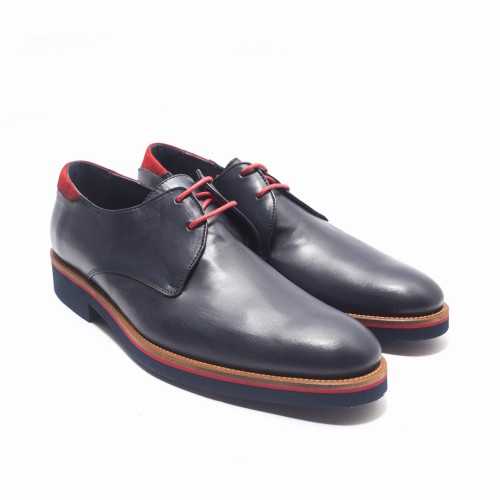 Blue Leather Derby Shoes