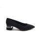 Decorated heel Black Suede Heel Shoes