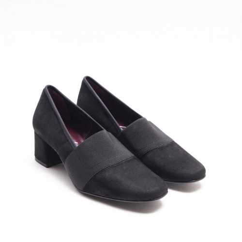 Black Suede Elastic Shoe