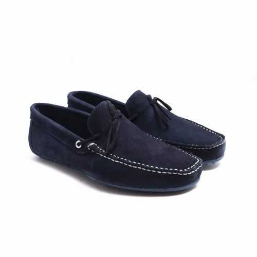 Blue Suede Lace-ups Loafer