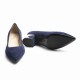 Decorated heel Blue Suede Heel Shoes