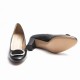 Black Leather Ornament Heel Shoes