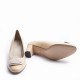 Nude Leather Ornament Heel Shoes