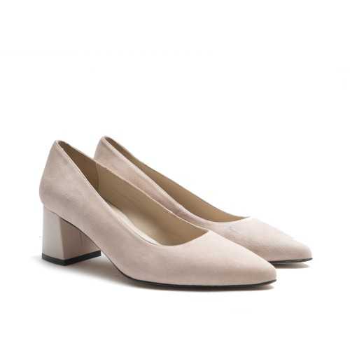 Nude Suede Heel Shoe