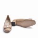 Nude Suede Ornament Heel Shoes