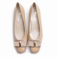 Nude Suede Ornament Heel Shoes