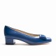 Blue Suede Ornament Heel Shoes