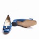 Blue Suede Ornament Heel Shoes